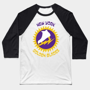 Retro Hockey - WHA - New York Golden Blades Hockey Team Seventies Baseball T-Shirt